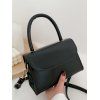 Mini Sac à Bandoulière en Couleur Unie avec Poignée en Haut - Noir 