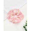 Chouchou Elastique Fleur Marguerite Imprimée en Tissu - Rose clair 