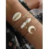 Ensemble de Bracelet Coquille Lune en Pierre Naturelle 6 Pièces - d'or 