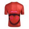 Funny Lip Graphic Crew Neck Casual T Shirt - RED 2XL