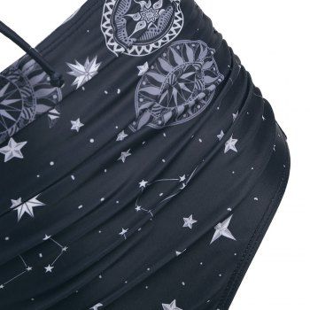 Buy Sun Moon Star Print Lace Up Tummy Control Tankini Swimwear. Picture