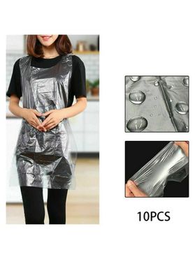10Pcs Kitchen Waterproof Transparent Disposable Apron Set