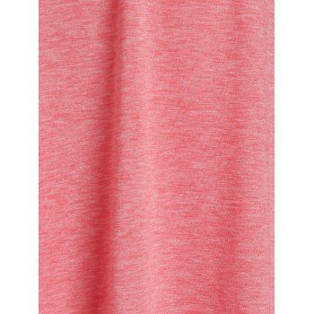 

Plus Size Lace Panel Sheer Flutter Sleeve Tunic Tee, Valentine red