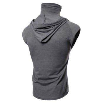 

Mask Skull Hooded Pullover Vest, Gray
