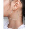 Boucles d'Oreilles Motif Cœur Exagéré Evidées en Acier Inoxydable - Argent 