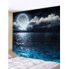 Tapisserie Murale Pendante Décorative Amovible Motif Lune et Mer - multicolor A W59 X L51 INCH