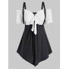 Haut Epaule Dénudée à Taille-Haute Grande-Taille - Cuirassé Gris 4X