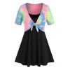 Ensemble de Haut Teinté de Grande Taille et de Camisole - Noir 5X