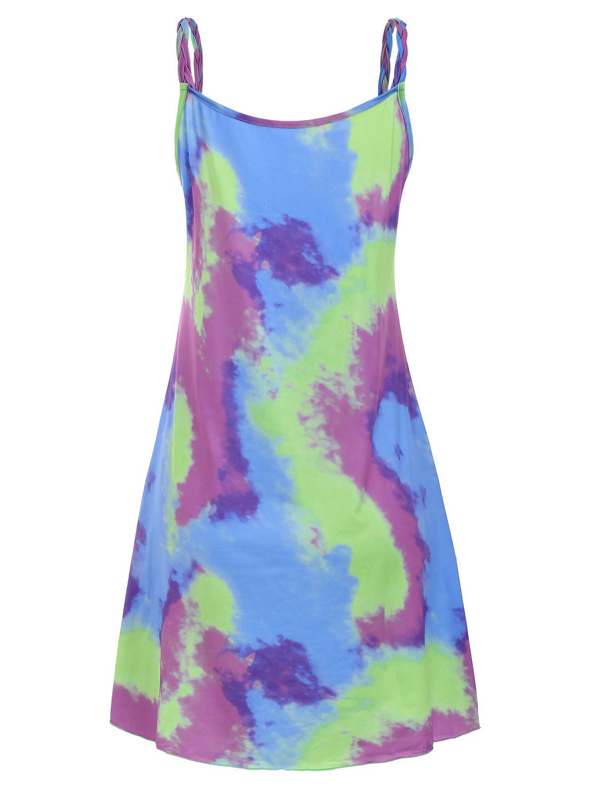 Mini Robe Teintée à Bretelle Tressée - Vert L