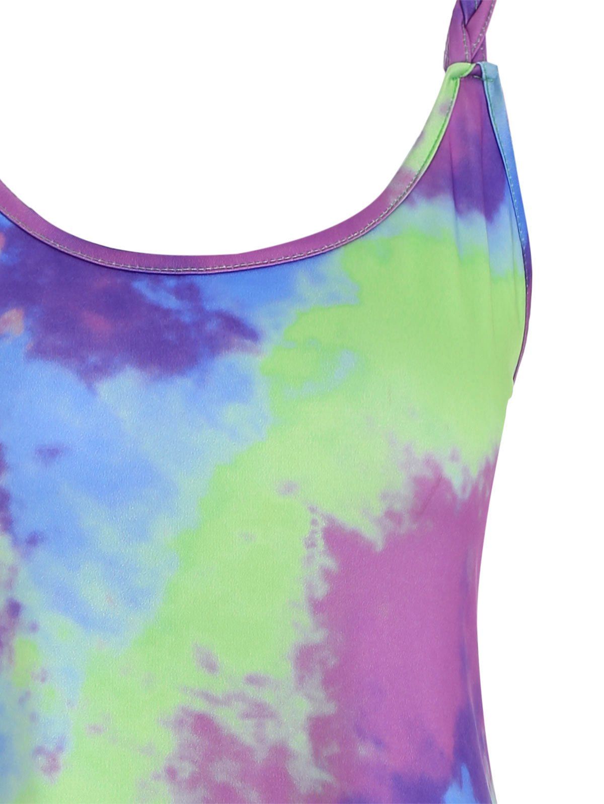 Mini Robe Teintée à Bretelle Tressée - Vert L