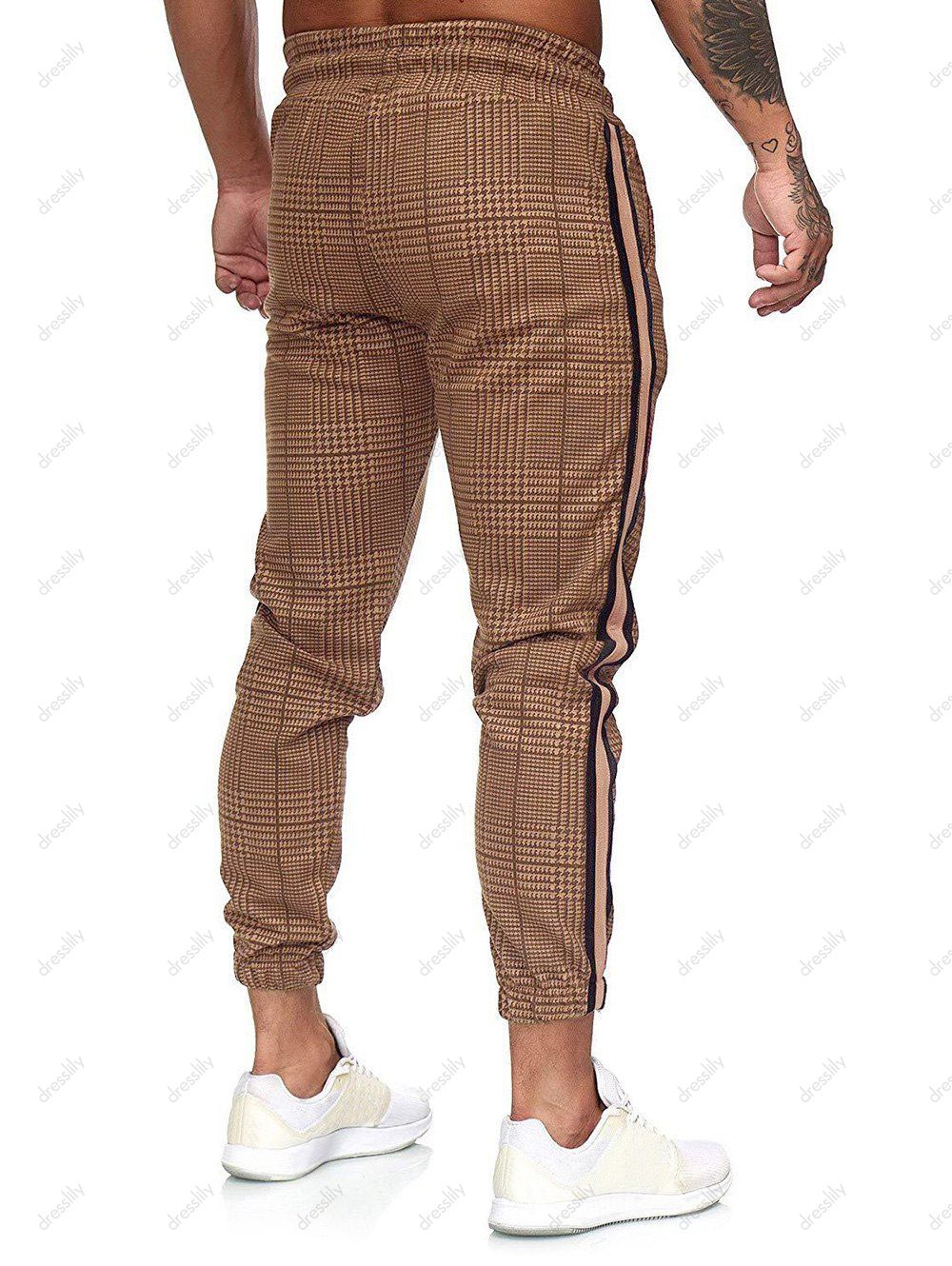 [36% OFF] 2020 Houndstooth Print Side Stripe Jogger Pants In Multicolor ...