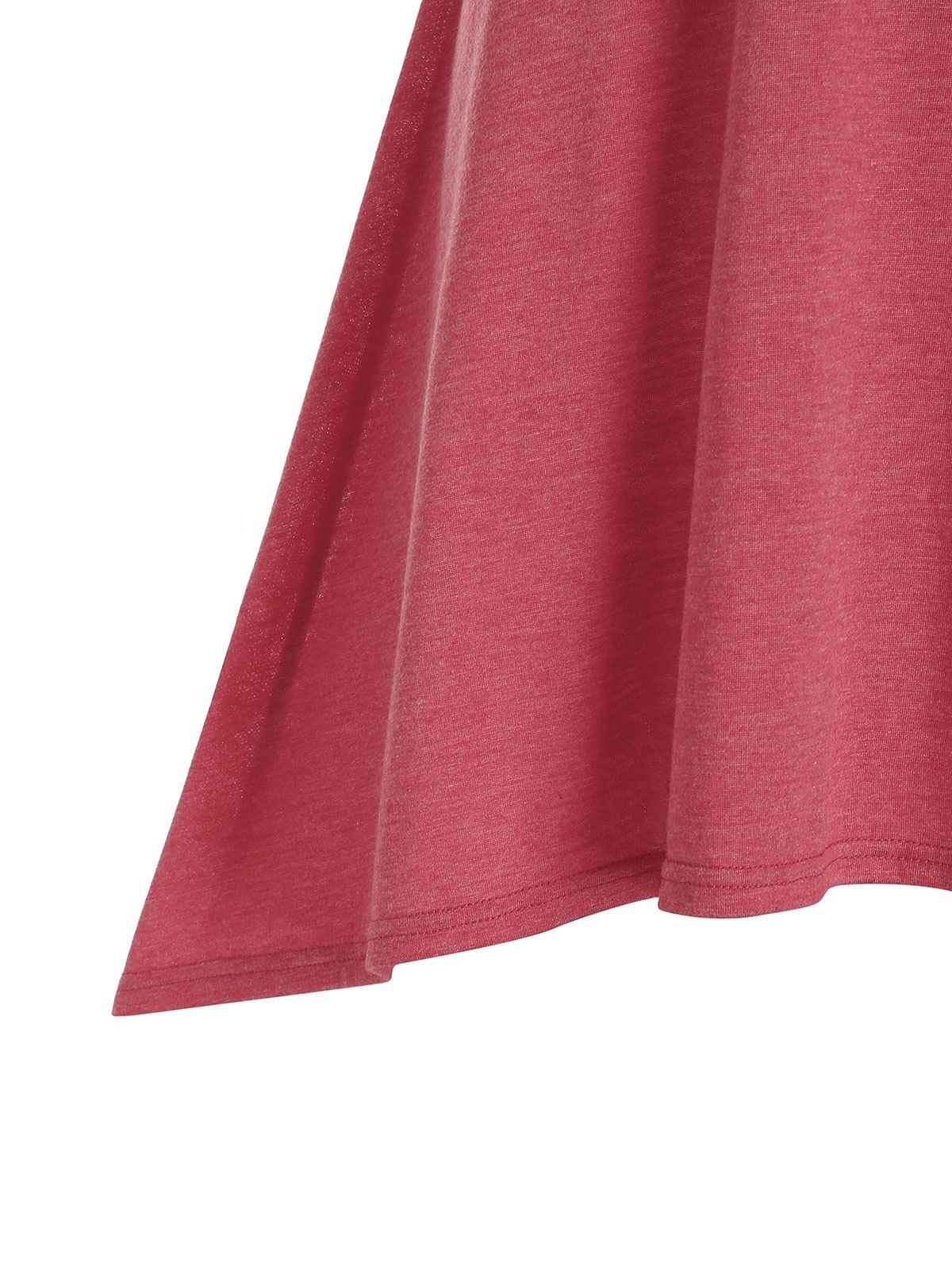 Robe à Bretelle Haute Basse avec Bouton - Rouge Cerise 3XL