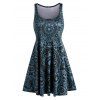 Débardeur Fleur de Grande Taille à Col Dégagé Style Bohémien - Bleu clair 5XL