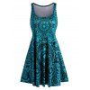 Débardeur Fleur de Grande Taille à Col Dégagé Style Bohémien - Bleu 5XL