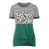 T-shirt Long Léopard Rayé - Vert profond XL