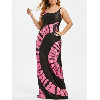 

Tie Dye Cami Beach Plus Size Maxi Dress, Light pink