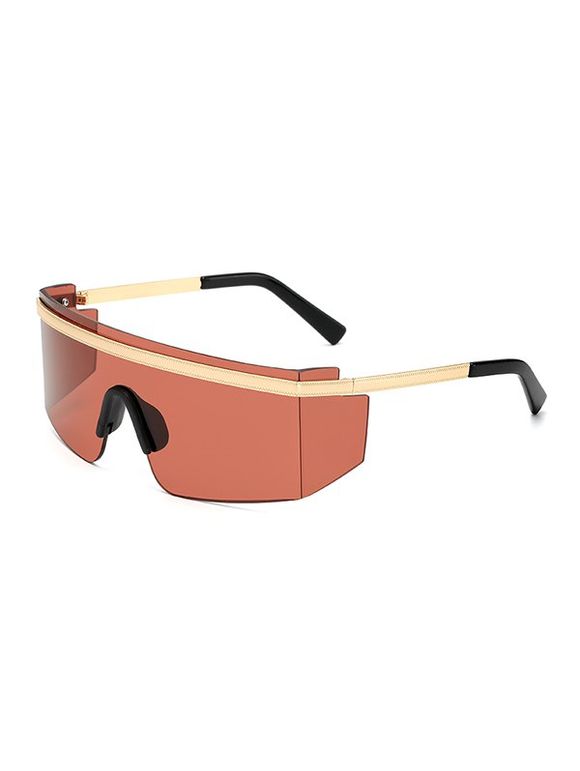 Lunettes Solaires Barre en Métal Surdimensionnées - Rouge 