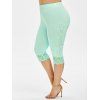Legging Court à Ourlet en Dentelle de Grande Taille avec Strass - Ardoise Légère 5X