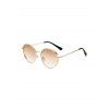 Lunettes de Soleil Rétro Rondes Evidées en Métal - Brun 
