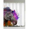 Rideau de Bain Imperméable Éléphant à l'Aquarelle Imprimé - multicolor W71 X L71 INCH