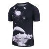 Moon Graphic Print Short Sleeve T-shirt - BLACK S