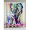Rideau de Douche Imperméable Peinture Éléphant Imprimée - multicolor W71 X L71 INCH