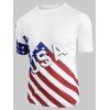 T-shirt Décontracté Motif de Drapeau Américain - Blanc L