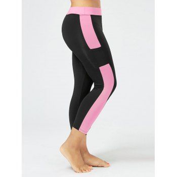 

Plus Size Two Tone Gym Pants, Pink