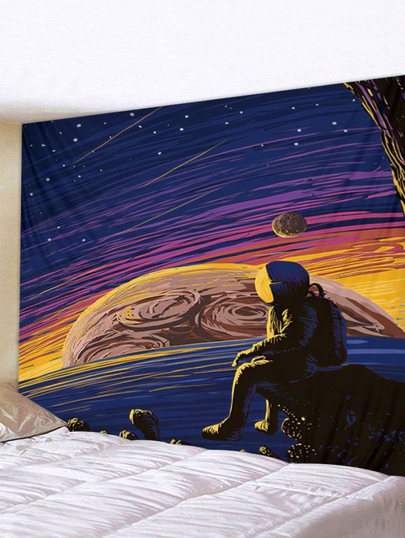 Tapisserie Murale Imperméable Planète dans l'Espace Imprimée - multicolor W91 X L71 INCH