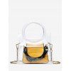Mini Sac Fourre-tout Animal Gaufré Transparent 2 en 1 - Jaune 