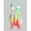 Maillot de Bain Tankini Mouchoir en Couleur Ombrée à Carreaux de Grande Taille - Vert clair 5X