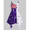 Robe Mouchoir Drapeau Britannique Imprimé Grande Taille - Bleu 1X