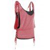 Ensemble de Haut à Epaule Nouée à Lacets et de Camisole - Rose 2XL