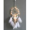 Attrape-Rêve à Suspendre Motif Plumes Lune à Frange - Blanc 