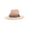 Outdoor Houndstooth Embellished Straw Hat - LIGHT PINK 