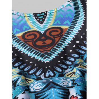 

Plus Size Printed Strappy Handkerchief Tank Top, Black