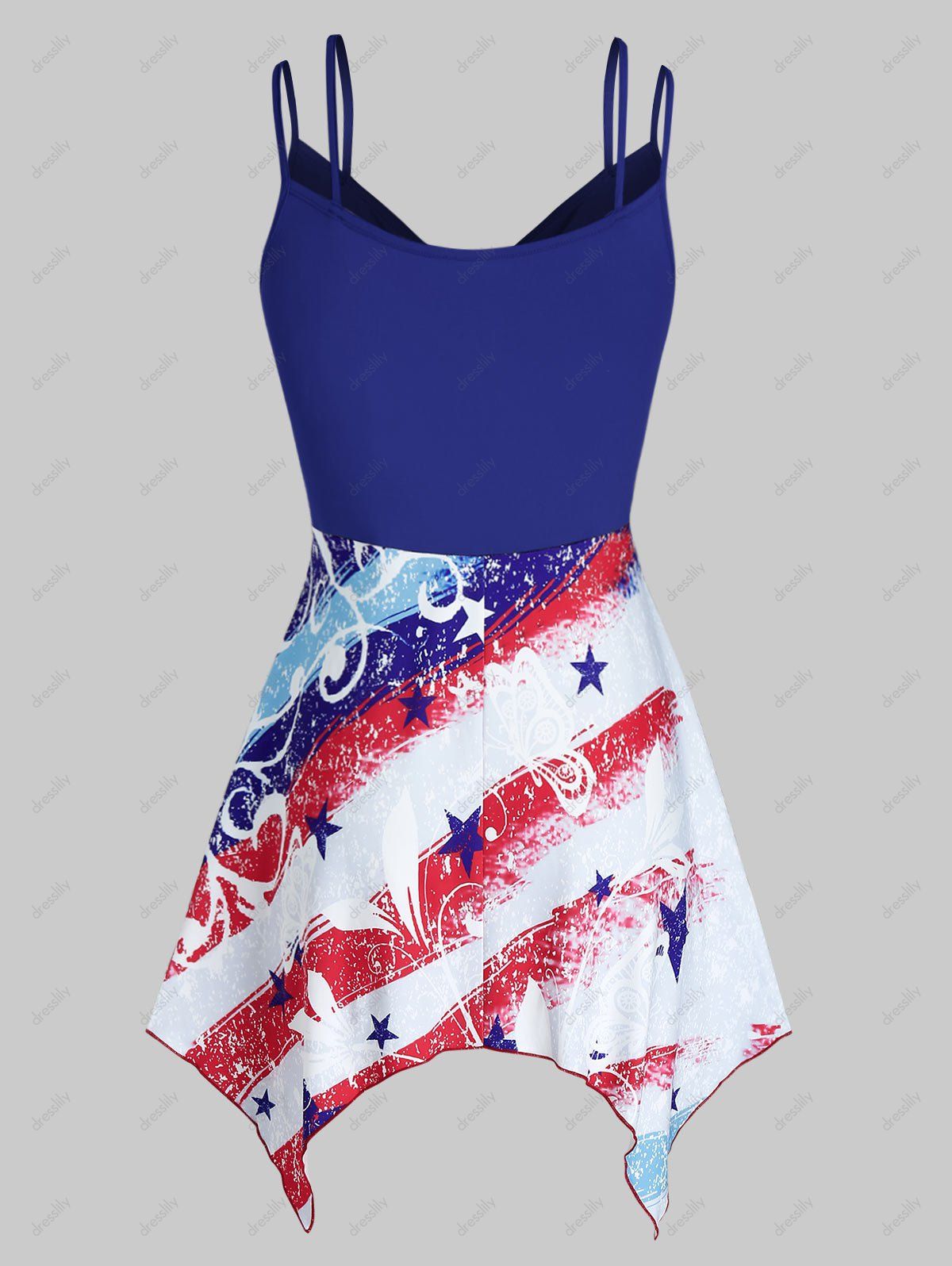 [25% OFF] 2020 Plus Size American Flag Hanky Hem Ruched Cami Tank Top ...