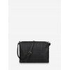 Sac à Bandoulière Crâne Gaufré en Cuir - Noir 