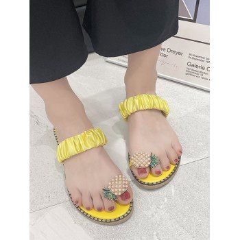 

Pineapple Toe Ring Flat Slides, Bee yellow