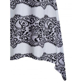 

Plus Size Printed Hanky Hem Tank Top, Light gray