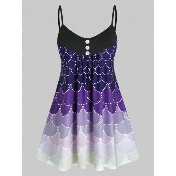 

Plus Size Scale Print Cami Tank Top, Purple iris