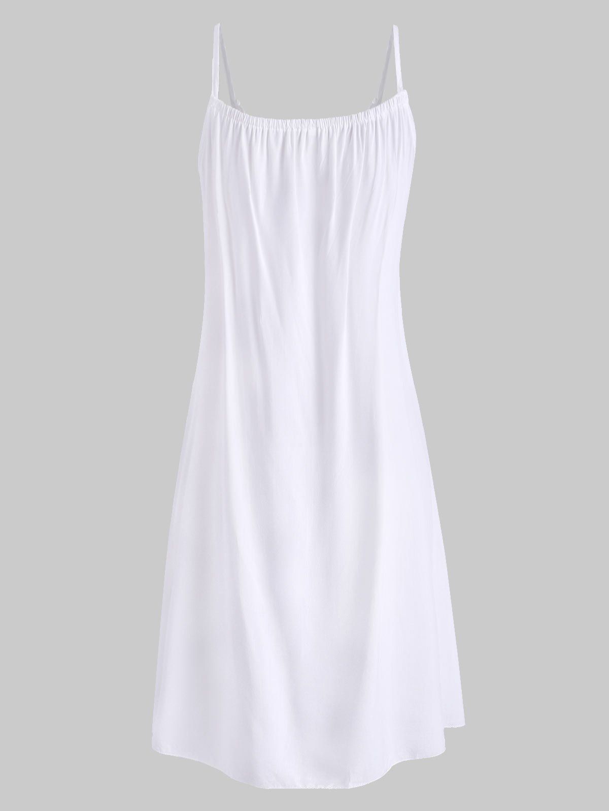 Mini Robe à Bretelle Panneau en Dentelle au Crochet - Blanc XL