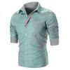 Chemise Boutonnée Tattoo Imprimé à Manches Longues - Vert clair L