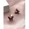 Boucles d'Oreilles Petit Papillon avec Strass - Rouge 
