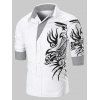 Chemise Boutonnée Tattoo Imprimé à Manches Longues - Blanc XL