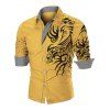 Chemise Boutonnée Tattoo Imprimé à Manches Longues - Jaune L