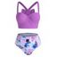 Bowknot Back Push Up Floral Bikini Swimwear - LIGHT PURPLE S