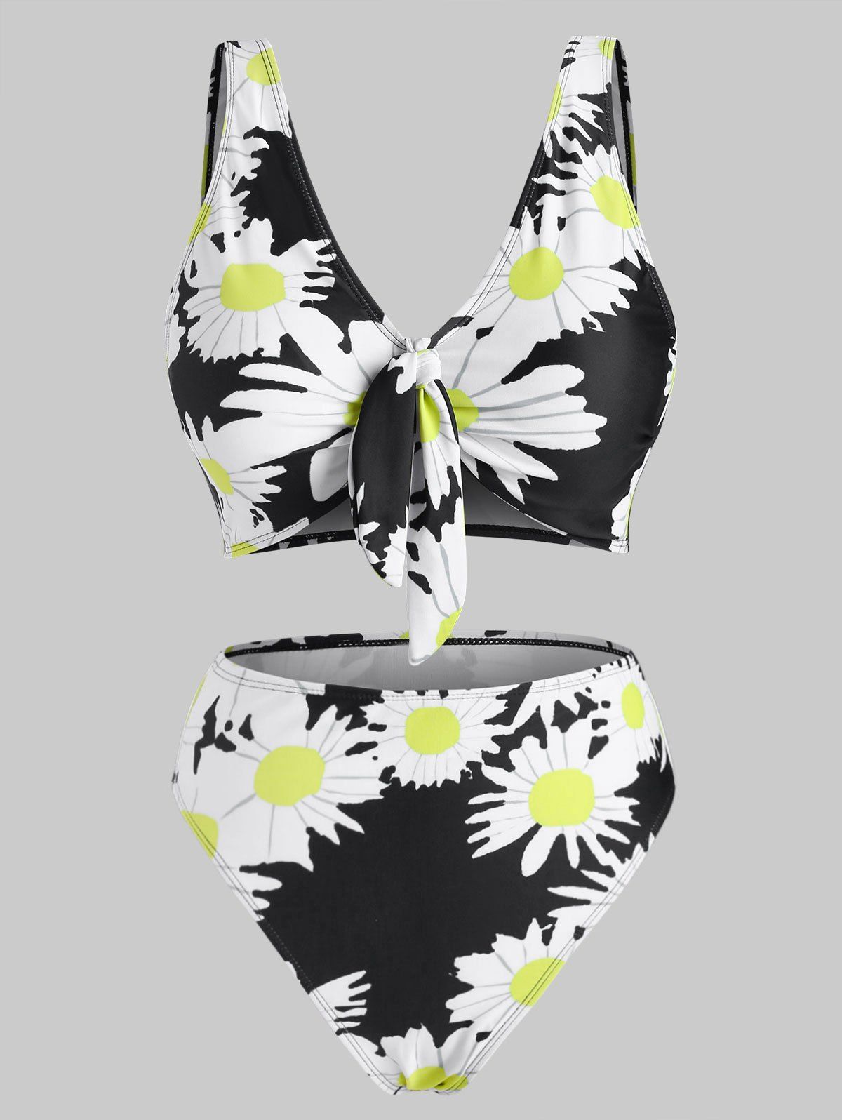 Sunflower Knot High Leg Bikini Swimwear - BLACK S