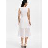 Gem Print Slit Front Sleeveless High Low Dress - WHITE 3XL