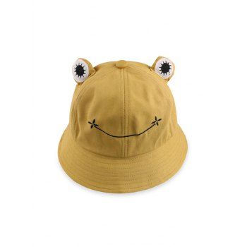 

Cute Frog Casual Bucket Hat, Deep yellow